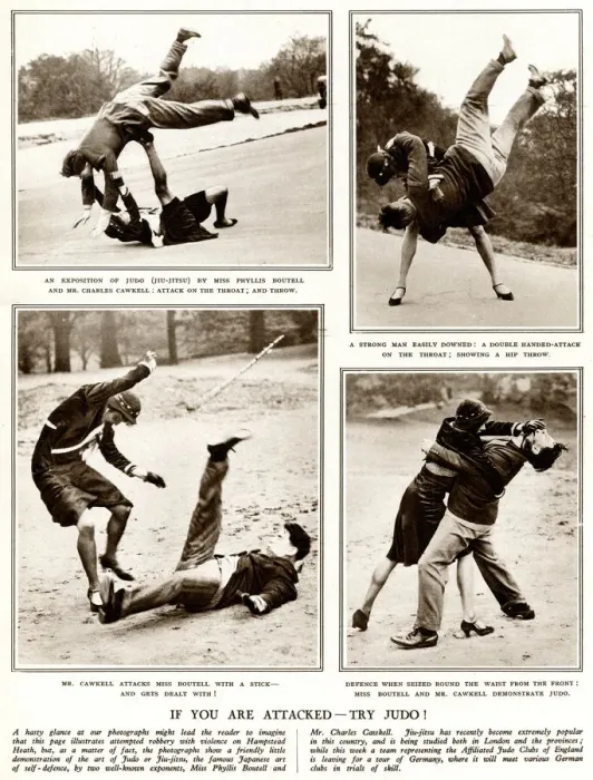 Framed Print : Judo as self-defence as demonstrated by Phyllis Boutell Framed Print : Judo as self-defence as demonstrated by Phyllis Boutell