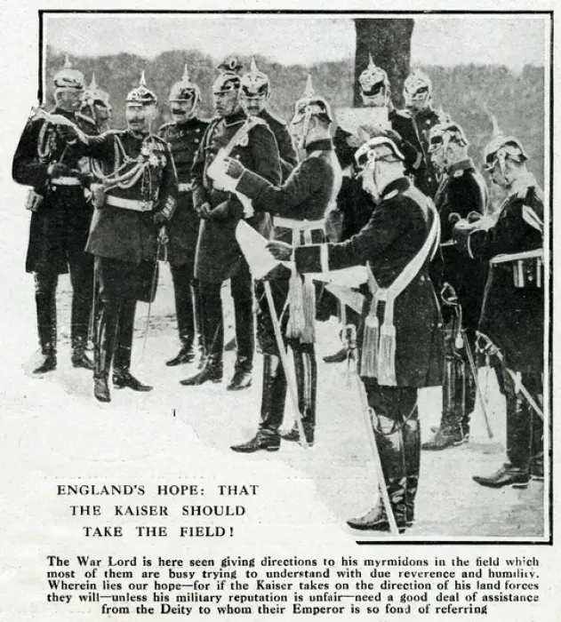 Framed Print : Kaiser Wilhelm with his generals, WW1