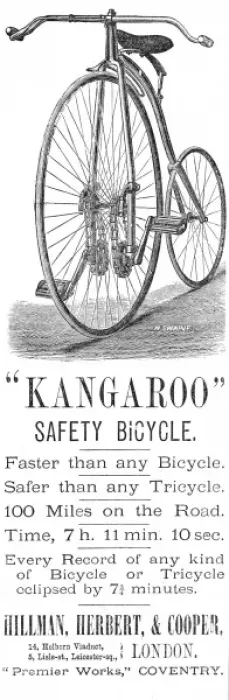 Framed Print : Kangeroo safety bicycle advert, 1885 Framed Print : Kangeroo safety bicycle advert, 1885