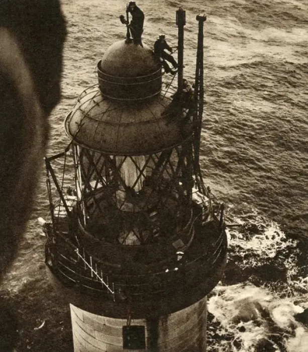 Framed Print : Three keepers trapped on Eddystone lighthouse, Plymouth