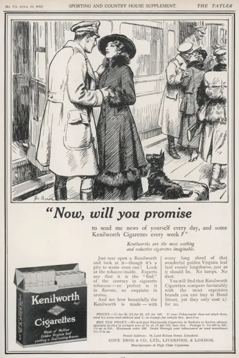 Framed Print : Kenilworth Cigarettes ad, World War I