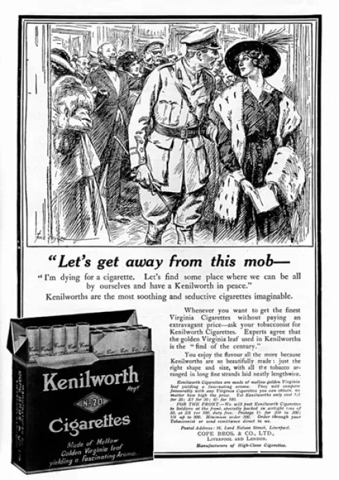Framed Print : Kenilworth cigarettes advertisement, WW1 Framed Print : Kenilworth cigarettes advertisement, WW1