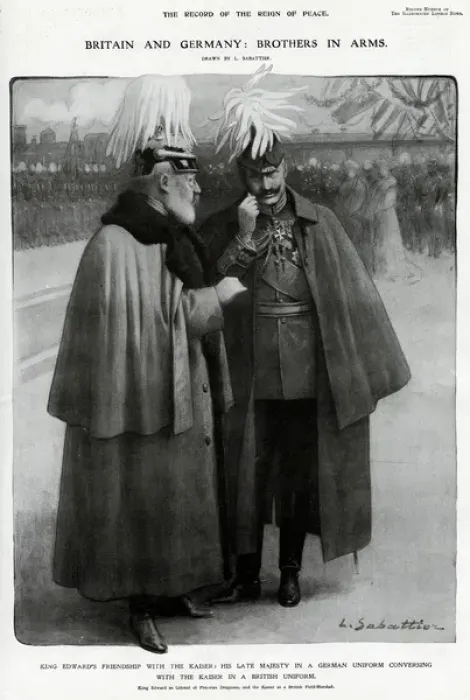 Framed Print : King Edward friendship with Kaiser