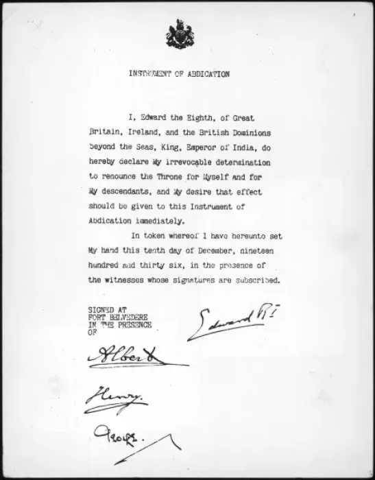 Framed Print : King Edward VIIIs letter of abdication Framed Print : King Edward VIIIs letter of abdication