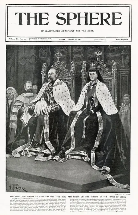 Framed Print : King Edward's First Opening of Parliament 1901 Framed Print : King Edward's First Opening of Parliament 1901