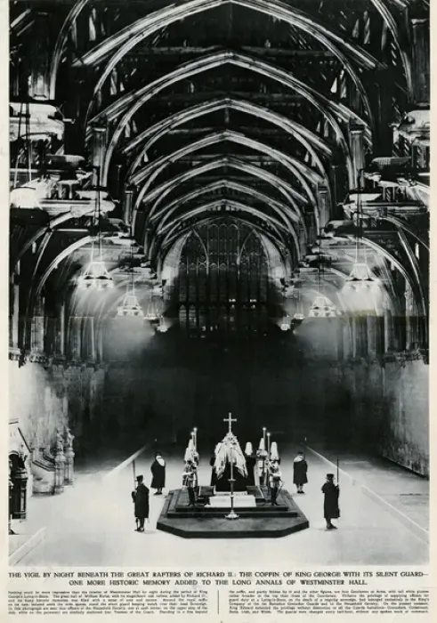 Framed Print : King George Lying-in-state at Westminster Hall Framed Print : King George Lying-in-state at Westminster Hall