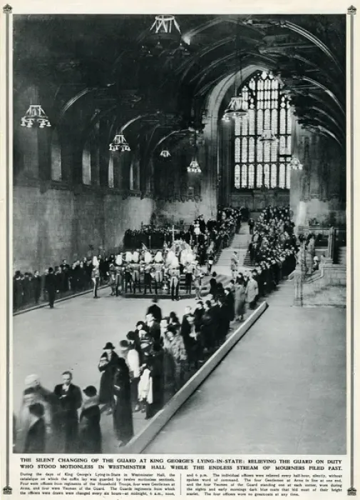 Framed Print : King George Lying-in-state at Westminster Hall Framed Print : King George Lying-in-state at Westminster Hall
