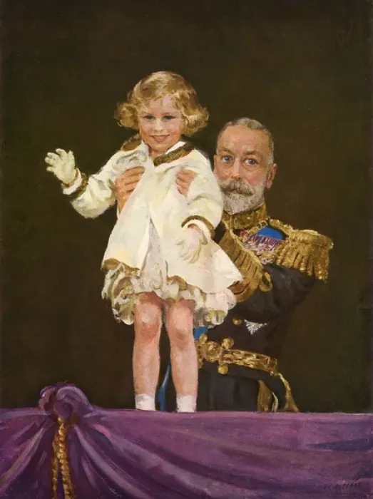 Framed Print : King George V with Princess Margaret Rose Framed Print : King George V with Princess Margaret Rose