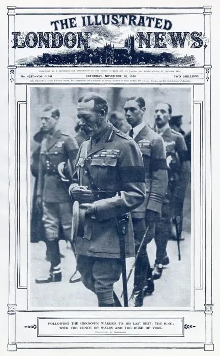 Framed Print : King George V in procession for the Unknown Warrior, the body of Britain's soldier that was brought back to London from a grave in Flanders, where he died during World War One