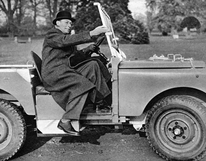 Framed Print : King George VI climbing into a Land Rover Framed Print : King George VI climbing into a Land Rover