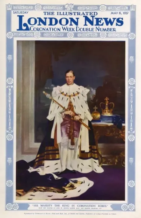Framed Print : King George VI in Coronation robes, 1937 Framed Print : King George VI in Coronation robes, 1937