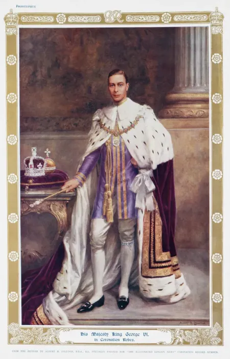 Framed Print : King George VI in Coronation Robes by Albert Collings Framed Print : King George VI in Coronation Robes by Albert Collings