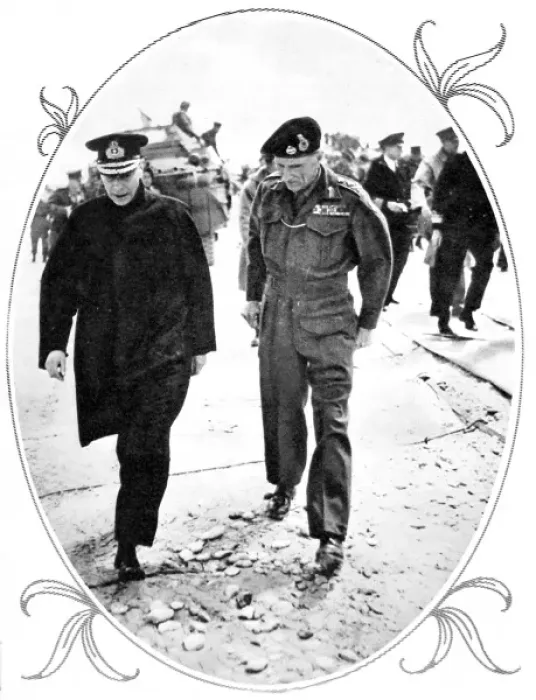 Framed Print : King George VI and General Montgomery, Normandy; Second Worl
