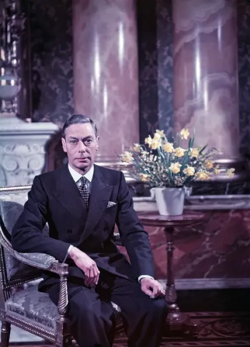 Framed Print : King George VI pictured with flowers Framed Print : King George VI pictured with flowers