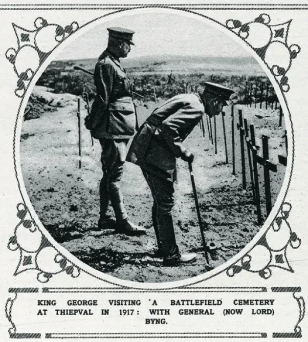 Framed Print : King George visiting a battlefield cemetery Framed Print : King George visiting a battlefield cemetery