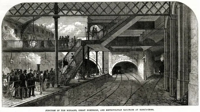 Framed Print : Kings Cross underground station, London 1868