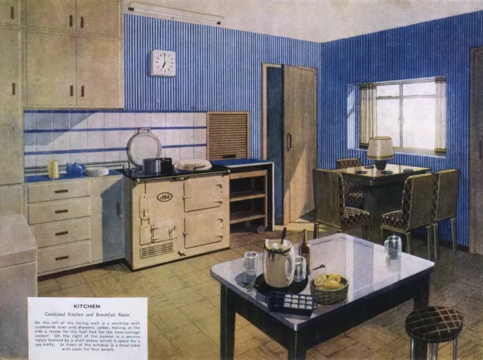 Framed Print : KITCHEN WITH AGA 1936 Framed Print : KITCHEN WITH AGA 1936