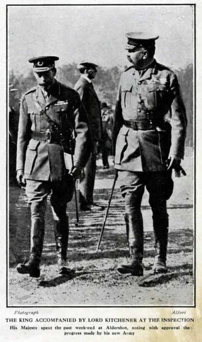 Framed Print : Kitchener and George V at Aldershot, WW1