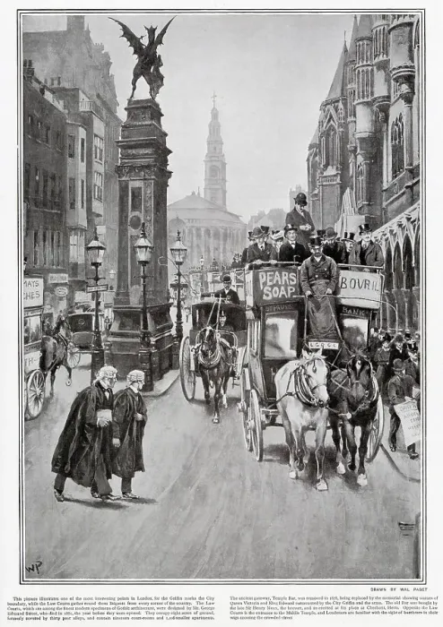 Framed Print : Known as The Griffin of Temple Bar Memorial marked the city boundary. Date: 1902 Framed Print : Known as The Griffin of Temple Bar Memorial marked the city boundary. Date: 1902