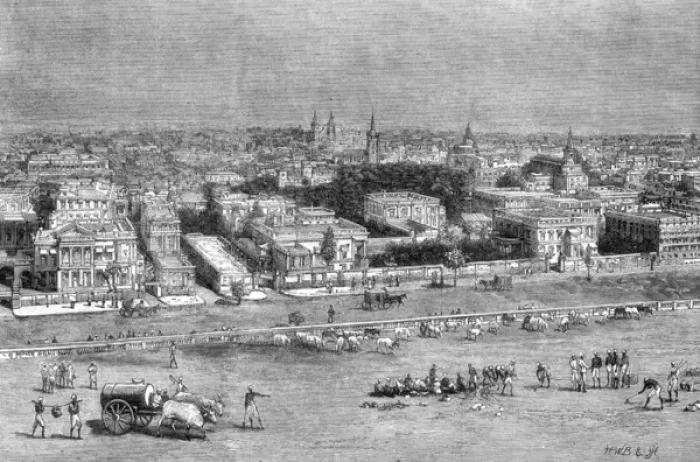 Framed Print : Kolkata - Panoramic View from roof of Museum - north-west