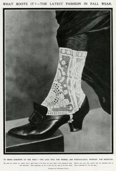 Framed Print : Lace spat for women 1913