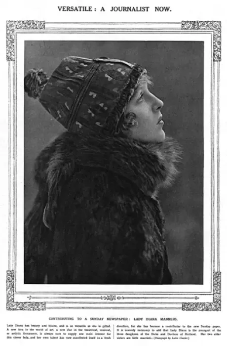 Framed Print : Lady Diana Manners - a journalist now, 1919 Framed Print : Lady Diana Manners - a journalist now, 1919