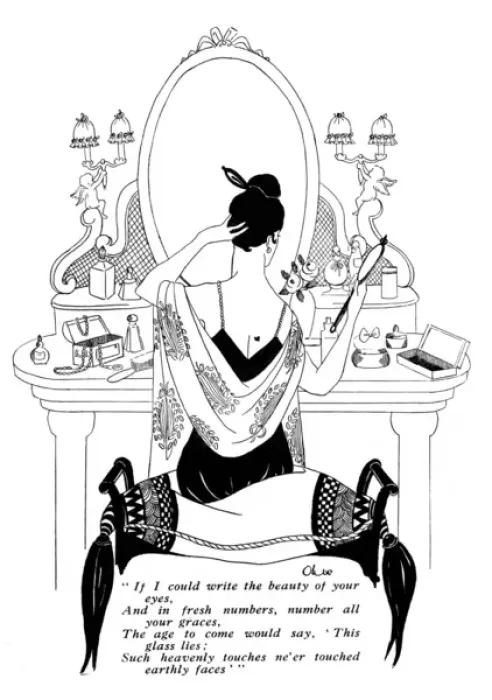 Framed Print : Lady at her dressing table, 1915 Framed Print : Lady at her dressing table, 1915