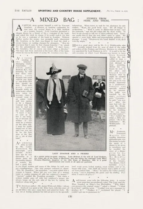 Framed Print : Lady Graham, page from The Tatler 1913 Framed Print : Lady Graham, page from The Tatler 1913