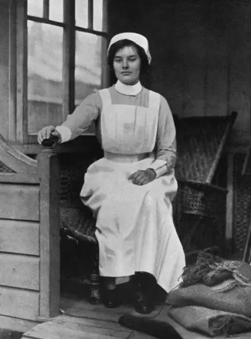 Framed Print : Lady Iris Capell as a nurse at Watford hospital, 1914 Framed Print : Lady Iris Capell as a nurse at Watford hospital, 1914