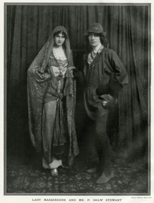Framed Print : Lady Massereene & Patrick Shaw Stewart- costume masque