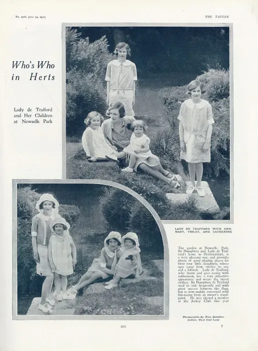 Framed Print : Lady de Trafford and her children at Newsells Park, Herts