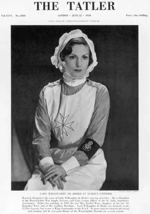 Framed Print : Lady Willoughby de Broke in a nurses uniform Framed Print : Lady Willoughby de Broke in a nurses uniform