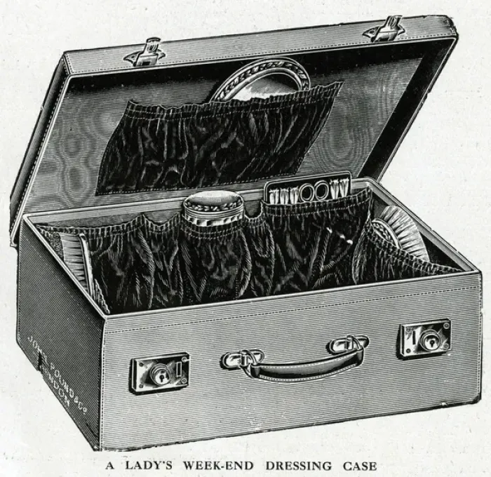 Framed Print : Ladys weekend dressing case