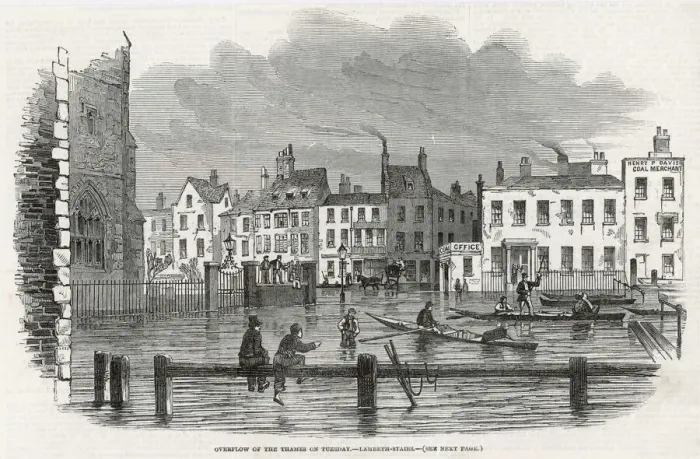 Framed Print : Lambeth Floods 1850 Framed Print : Lambeth Floods 1850