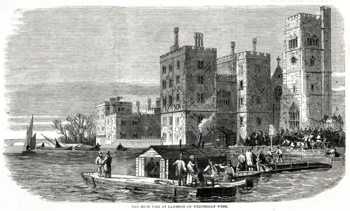 Framed Print : LAMBETH HIGH TIDE 1860 Framed Print : LAMBETH HIGH TIDE 1860