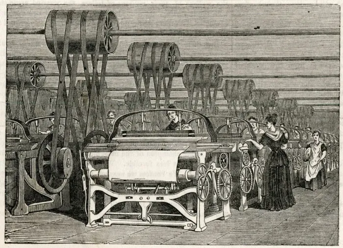Framed Print : Lancashire cotton industry 1844