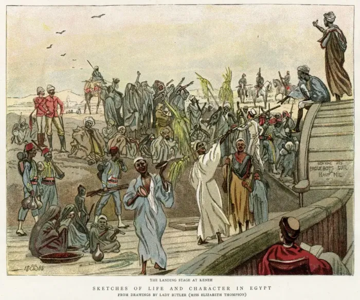 Framed Print : Landing stage on the Nile at Keneh