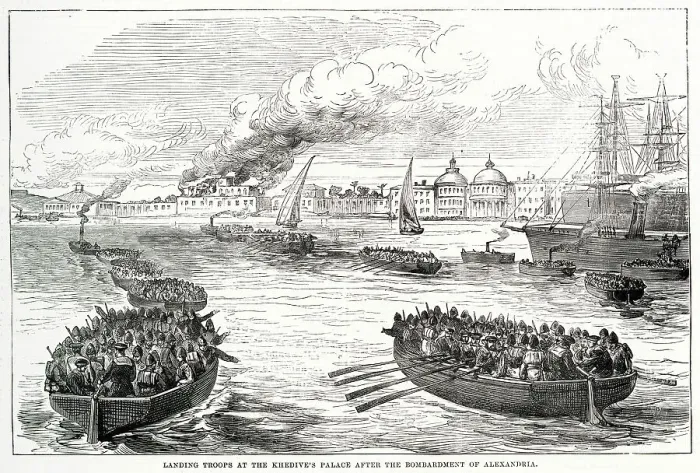 Framed Print : Landing troops at the Khedive?s palace at Alexandria