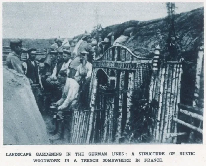 Framed Print : Landscape Gardening in a German trench Framed Print : Landscape Gardening in a German trench