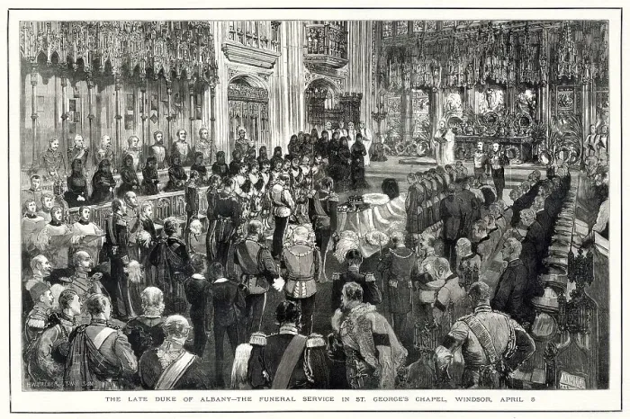 Framed Print : Late Prince Leopold, Duke of Albany Funeral Service 1884 Framed Print : Late Prince Leopold, Duke of Albany Funeral Service 1884