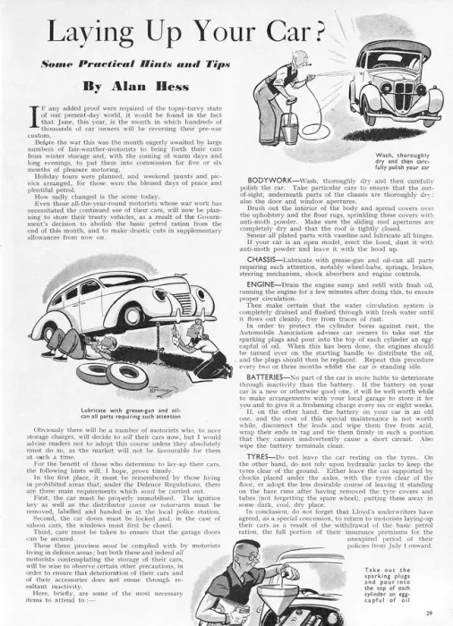 Framed Print : Laying up your car in wartime, 1942 Framed Print : Laying up your car in wartime, 1942