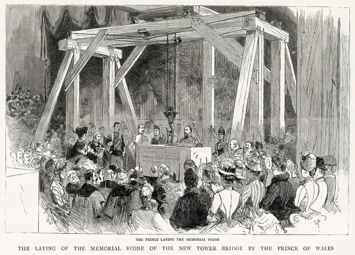 Framed Print : Laying the Foundation Stone of the New Tower Bridge 1886 Framed Print : Laying the Foundation Stone of the New Tower Bridge 1886