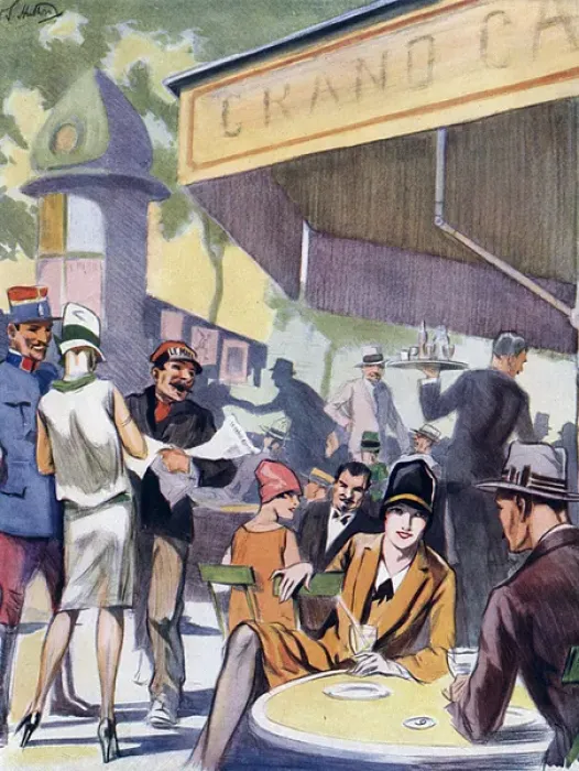 Framed Print : Le Cafe - Au Printemps by W. S. Hutton