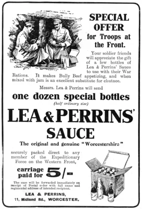Framed Print : Lea and Perrins advertisement, WW1 Framed Print : Lea and Perrins advertisement, WW1