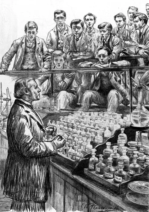 Framed Print : A lecture in Chemistry