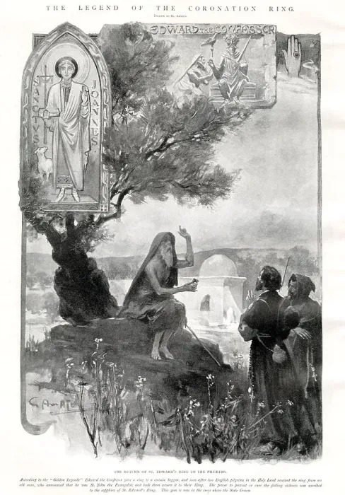 Framed Print : The legend of Edward the Confessor's ring, the stone of which is in the state crown