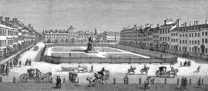 Framed Print : Leicester Square, London, 1753 Framed Print : Leicester Square, London, 1753