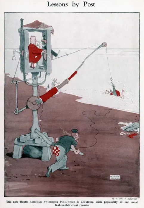 Framed Print : Lessons by Post by William Heath Robinson Framed Print : Lessons by Post by William Heath Robinson