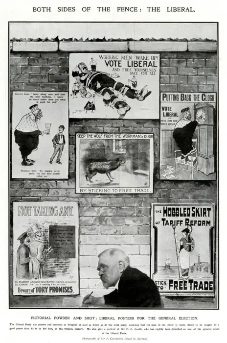 Framed Print : Liberal posters for the General Election, & their artists
