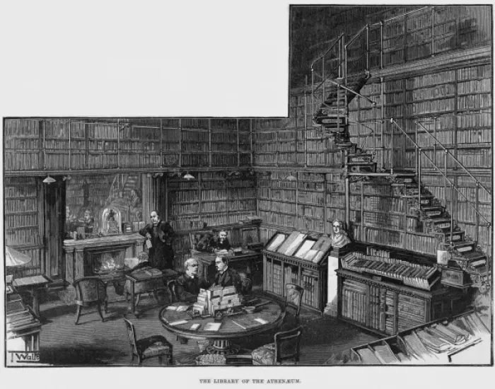 Framed Print : The Library of the Athenaeum Club, London, 1893 Framed Print : The Library of the Athenaeum Club, London, 1893
